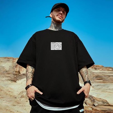 簡約五分袖純棉肥佬大碼男裝T恤