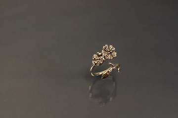 花系列-雙質感櫻花開口925銀戒