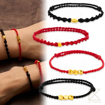 【TLH】黃金編織手鍊 純金999 金心守護 約重0.03錢±0.01 (父親節 情人節 生日 轉運招財 送禮)-廠商直送