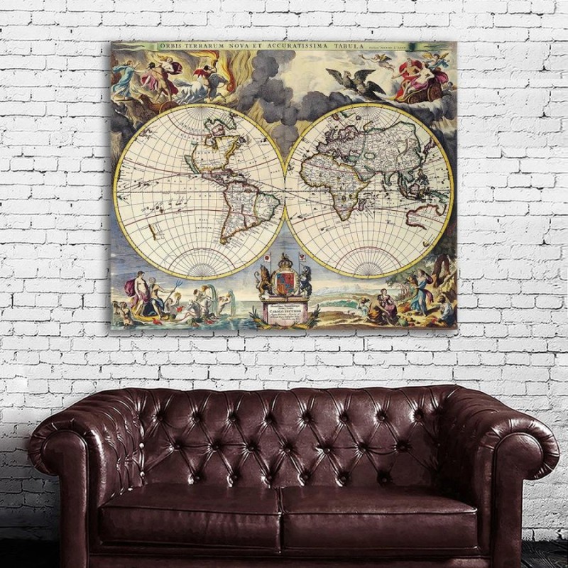 世界地図 world map 特大 ポスター 125x100cm 地図 海外 英字 アート 