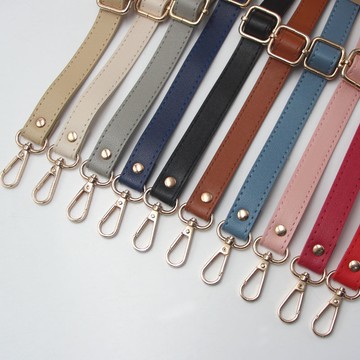 【新款推薦】18mm寬PU光麵肩帶 可調節女斜挎背帶替換帶帆佈包包帶子配件鏈條 AKLJ