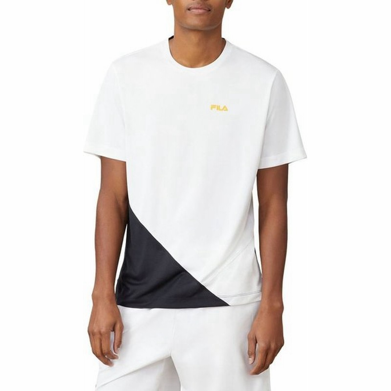 フィラ Fila メンズ Tシャツ トップス Fila Break Point Crew T Shirt White Black Gold Fusion 通販 Lineポイント最大get Lineショッピング