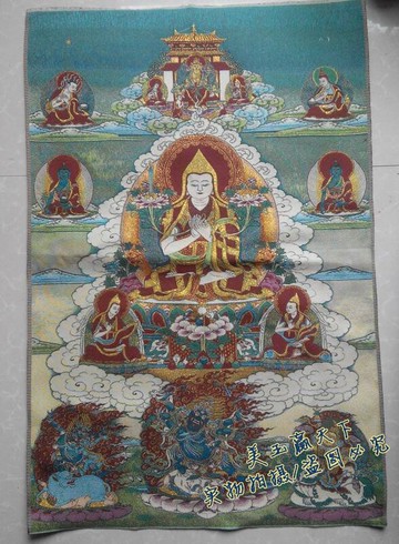 西藏佛像 尼泊爾唐卡畫像 織錦畫絲綢繡 宗喀巴大師 唐卡刺繡
