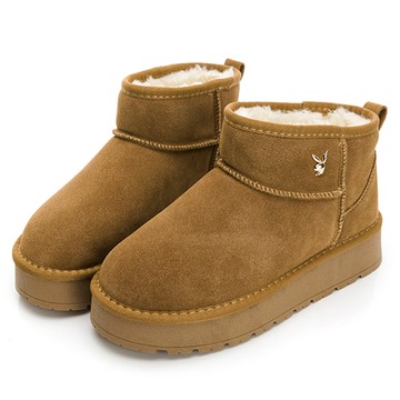 ⚡走春首選 任2雙再享85折｜PLAYBOY 冬日暖心 真皮毛絨雪靴-棕(PY1723)