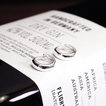 耳骨專用 圓弧造型 易扣式 9mm 基本款 925純銀耳環 女生 男生