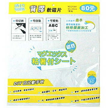 【文具通】SUCCESS 成功 21304 背膠軟磁片 30x30cm 附格網可裁剪切割圖形文字標誌等，幼兒教育啟智用教材 B4010281【APP滿額下單4%點數(單一帳號最高1500點)】5/31止
