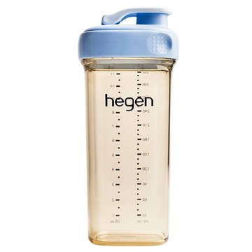 新加坡 hegen 小金奶瓶/金色奇蹟PPSU多功能方圓型寬口水瓶330ml-沁藍★衛立兒生活館★