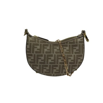 【二手名牌BRAND OFF】FENDI 芬迪 鴿子灰 FF提花帆布 迷你 Fendigraphy 肩背包 8BS081