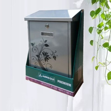 《清倉特價》信箱 郵箱 信件箱 印花烤漆信箱 銀花 上掀式信箱 附二支鑰匙螺絲 外投外取 40*25*10cm