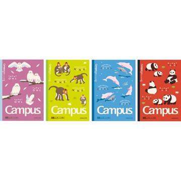 KOKUYO Campus 瀕臨絕種動物 8mm點線筆記本(4入)-B5