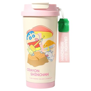 MTuTU 萌兔兔 蠟筆小新 304保溫咖啡杯  米粉色  1個  500ml