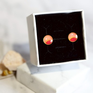 100%手工製景泰藍工藝金絲琺瑯耳環飾物拼色款