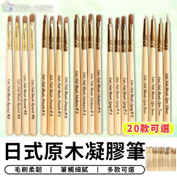 【台灣現貨 A307】日式原木凝膠筆 美甲筆 原木筆 彩繪筆 光療筆 彩繪筆 凝膠筆 美甲筆刷 光撩膠 光撩指甲油