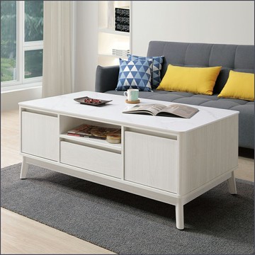 4.3尺岩板大茶几 客廳桌 邊桌 咖啡桌【163B28901】Leader傢居館163-白榆木L302+J105岩板