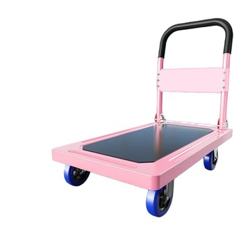 貨物手推車 拉貨小推車 快遞小拉車 靜音承重鋼梁折疊鋼闆車 平闆手推搬運車 多功能托運車