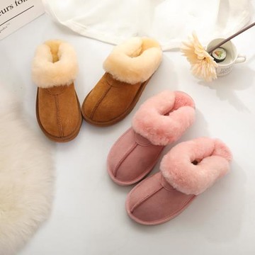 棉拖羊皮毛一體羊毛拖鞋男女大碼厚底保暖家居防滑毛毛拖鞋女冬天