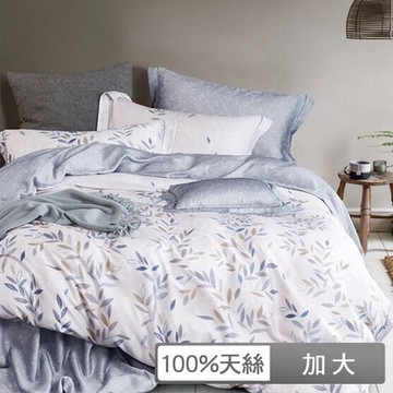 貝兒居家寢飾生活館 100%天絲七件式兩用被床罩組 加大雙人 淺笑