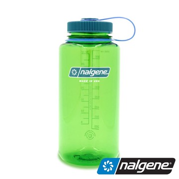 【美國 Nalgene】大寬口水壺1000c.c (Sustain永續系列)『鸚鵡綠』2020-4932 戶外 露營 登山 隨身水壺 環保水壺 運動水壺 輕量水壺