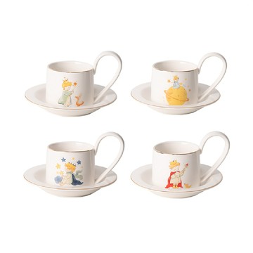 Homely Zakka 可愛原創小王子陶瓷咖啡杯碟禮盒組270ml_4款任選