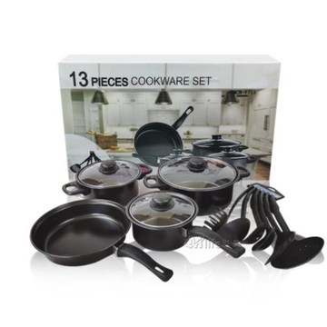 鍋套裝13件套鍋具不粘鍋湯鍋燉鍋煎鍋多件套廚房禮品鍋具套裝批發