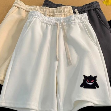 刺繡耿鬼純棉面休閒短褲女夏季新款寬鬆百搭五分褲設計感短褲 7H