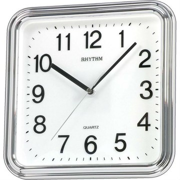 RHYTHM 麗聲鐘(CMG466) 星河銀方形時尚掛鐘/25cm｜樂天全館特惠中★指定刷卡回饋10%