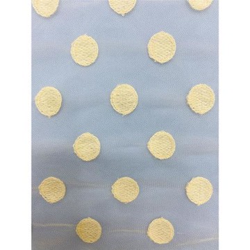 簡約時尚棉線波點歐根紗面料  屬于各類服裝設計搭配不可多得素材