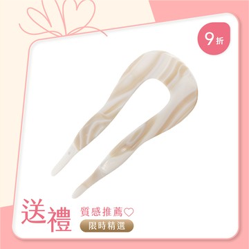 FRANCE LUXE 馬蹄型醋酸纖維長髮簪〈珍珠白〉