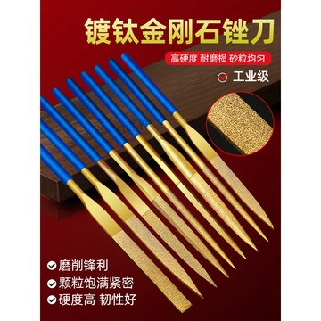 臺灣出貨 【滿99出貨】金剛石銼刀鍍鈦什錦挫刀合金小型矬刀打磨金屬木玉石搓刀工具套裝