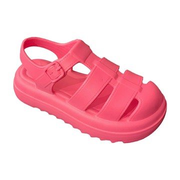 EVA玫紅色時尚沙灘鞋女踩屎感厚底室外百搭網紅羅馬涼鞋夏【木屋雜貨】