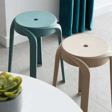 凳子 塑料椅子凳子家用可疊放加厚客廳餐廳餐桌板凳方凳簡約北歐高凳子