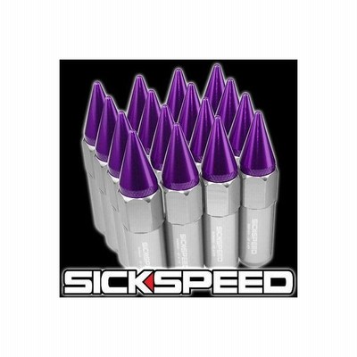 SICKSPEED 20 PC BLUE/PINK SPIKED ALUMINUM 60MM LUG NUTS WHEELS/RIMS 12X1.5 L17 