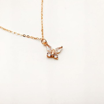 DO Design x覓品竹北手作店-透亮蝴蝶14K鍍金項鍊