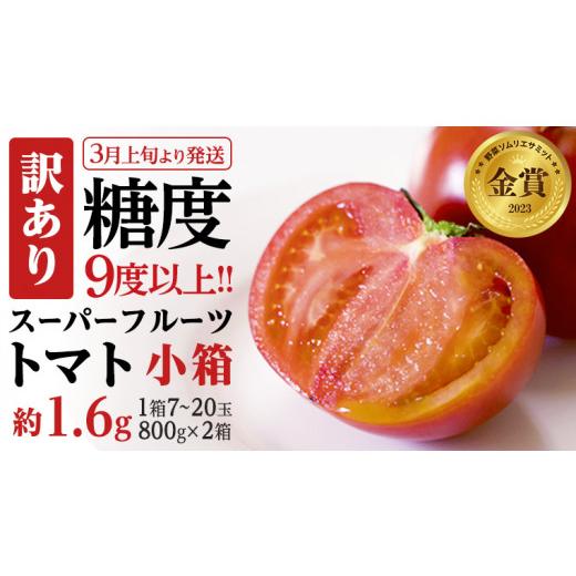 ふるさと納税 茨城県 桜川市 《訳あり》 スーパーフルーツトマト 小箱 約800g（7〜20玉）×2箱 糖度9度以上 トマト とまと 野菜 [BC…