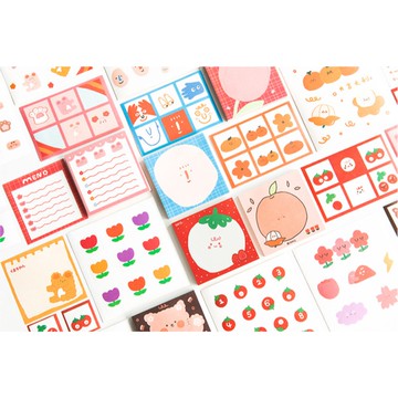 🍋檸檬青🍋 清倉現貨奇妙小星球系列便簽+貼紙雙享包6款66枚入手撕貼紙便簽本手帳裝飾素材