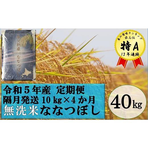 ふるさと納税 北海道 秩父別町 令和5年産 無洗米ななつぼし定期便40kg(隔月10kg×4か月)