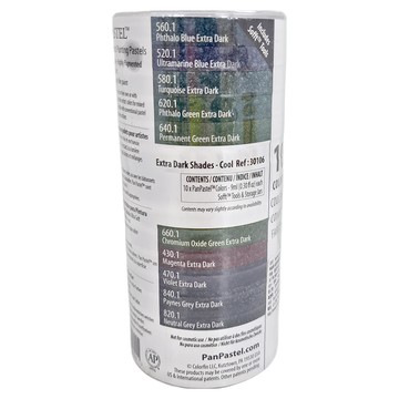 PANPASTEL 軟質藝術家盤粉彩餅 超柔軟藝術家粉彩餅組-10色-精選款-超深色調(冷色)  1組