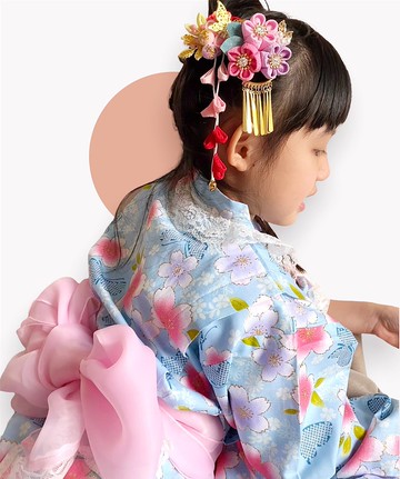 蝴蝶和服頭飾套裝つまみ細工 髪飾り  和装 成人式