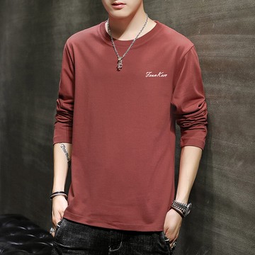 純棉長袖t恤男裝2022新款秋季上衣服潮流全棉內搭打底衫薄款秋衣