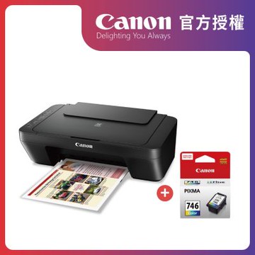 官方授權｜Canon PIXMA MG3070 三合一多功能印表機 + CL-746 原廠彩色墨水匣 標準容量 公司貨