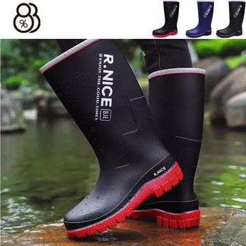 【88%】39-44 中筒雨鞋男 防水防滑 洗車 廚房 釣魚水鞋 戶外工作雨靴 膠鞋四季通​​用 3色