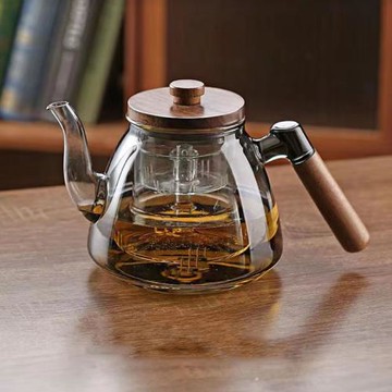 玻璃茶壺加厚耐高溫高硼硅泡茶圍爐煮茶一體木把新款泡茶壺煮茶壺