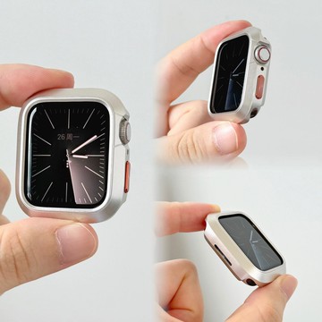 電鍍PC硬殼 鎧甲防摔 適用 Apple Watch S11 S10 S9 S8 SE 蘋果錶帶 42mm 46mm