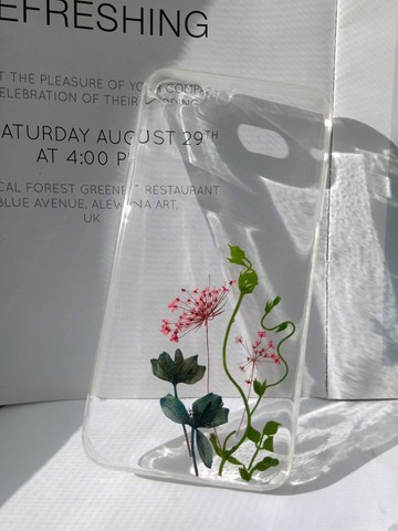 手作押花手機保護殼 ,典雅款