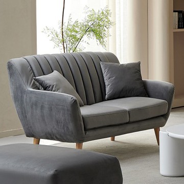 【MUNA家居】格林乳膠絨布雙人座沙發/共四色灰色