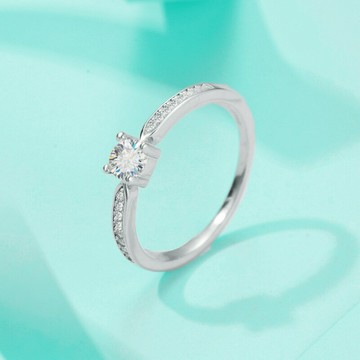 現貨+預購 頂級莫桑鑽石戒指925純銀戒指婚戒女鑽戒子求婚戒情人節禮物-四爪主石排戒74lp51【獨家進口】【米蘭精品】