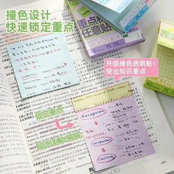 🚀臺灣出貨💨三年二班重點標記任意貼擴張便利貼學生可撕透明便籤n次貼不遮擋