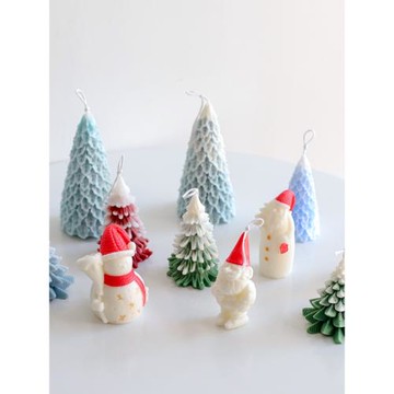 美沐兒 創意圣誕系列香薰蠟燭DIY圣誕樹圣誕老人手工蠟燭硅膠模具