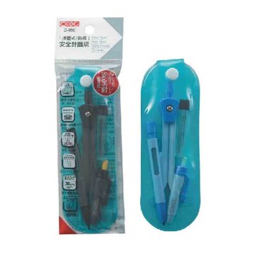 【COX 三燕】按壓式 安全針 0.5mm 圓規 顏色隨機 /支 D-950