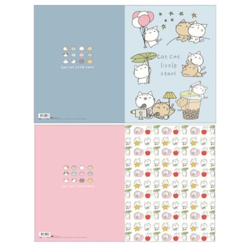 星星貓 資料夾(6入)-藍色/粉紅